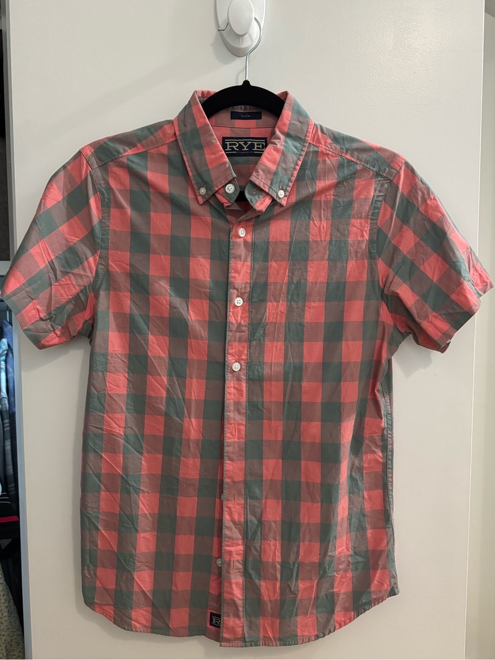 Rye | Check Short-Sleeve Button-Down Shirt | Slim Fit
